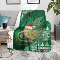New Zealand Kakapo Christmas In July Blanket Silver Fern Santa Xmas Green Color LT22 - Polynesian Pride