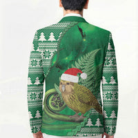 New Zealand Kakapo Christmas In July Blazer Silver Fern Santa Xmas Green Color LT22 - Polynesian Pride