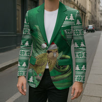 New Zealand Kakapo Christmas In July Blazer Silver Fern Santa Xmas Green Color LT22 - Polynesian Pride