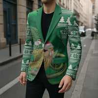 New Zealand Kakapo Christmas In July Blazer Silver Fern Santa Xmas Green Color LT22 - Polynesian Pride