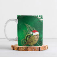 New Zealand Kakapo Christmas In July Ceramic Mug Silver Fern Santa Xmas Green Color