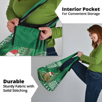 New Zealand Kakapo Christmas In July Grocery Bag Silver Fern Santa Xmas Green Color LT22 - Polynesian Pride