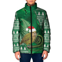 New Zealand Kakapo Christmas In July Padded Jacket Silver Fern Santa Xmas Green Color LT22 Men Green - Polynesian Pride