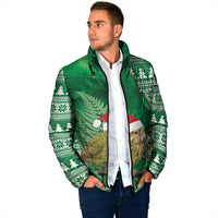 New Zealand Kakapo Christmas In July Padded Jacket Silver Fern Santa Xmas Green Color LT22 - Polynesian Pride