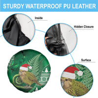 New Zealand Kakapo Christmas In July Spare Tire Cover Silver Fern Santa Xmas Green Color LT22 - Polynesian Pride