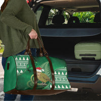 New Zealand Kakapo Christmas In July Travel Bag Silver Fern Santa Xmas Green Color LT22 - Polynesian Pride