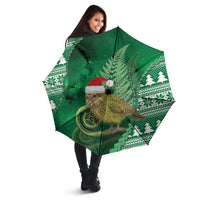 New Zealand Kakapo Christmas In July Umbrella Silver Fern Santa Xmas Green Color