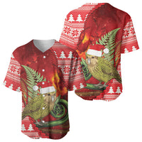 New Zealand Kakapo Christmas In July Baseball Jersey Silver Fern Santa Xmas Red Color