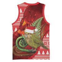 New Zealand Kakapo Christmas In July Basketball Jersey Silver Fern Santa Xmas Red Color LT22 - Polynesian Pride