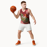 New Zealand Kakapo Christmas In July Basketball Jersey Silver Fern Santa Xmas Red Color LT22 - Polynesian Pride
