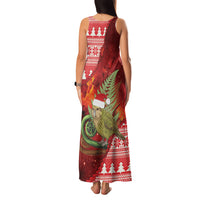 New Zealand Kakapo Christmas In July Family Matching Tank Maxi Dress and Hawaiian Shirt Silver Fern Santa Xmas Red Color LT22 - Polynesian Pride