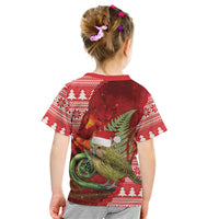 New Zealand Kakapo Christmas In July Kid T Shirt Silver Fern Santa Xmas Red Color LT22 - Polynesian Pride