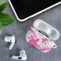 Breast Cancer Awareness AirPods Case Pink Ribbon Turtle Polynesian Pattern White LT22 - Polynesian Pride