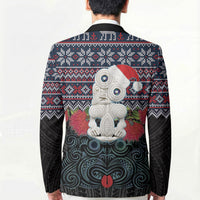 New Zealand Hei Tiki Christmas In July Blazer Pohutukawa Santa Xmas Polynesian Pattern
