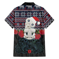 New Zealand Hei Tiki Christmas In July Family Matching Short Sleeve Bodycon Dress and Hawaiian Shirt Pohutukawa Santa Xmas Polynesian Pattern