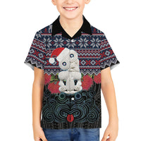 New Zealand Hei Tiki Christmas In July Family Matching Tank Maxi Dress and Hawaiian Shirt Pohutukawa Santa Xmas Polynesian Pattern