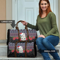 New Zealand Hei Tiki Christmas In July Travel Bag Pohutukawa Santa Xmas Polynesian Pattern