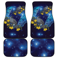 New Zealand Kokako Bird Car Mats Kowhai Galaxy Style Polynesian Pattern