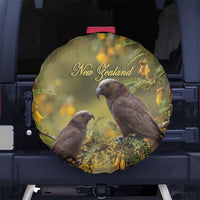 New Zealand Kaka Bird Spare Tire Cover Kowhai Flower Landscape Style