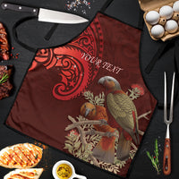 New Zealand Kaka Bird Personalised Apron Pohutukawa Matariki Maori Pattern