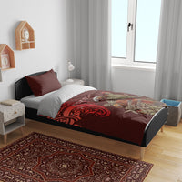 New Zealand Kaka Bird Personalised Bedding Set Pohutukawa Matariki Maori Pattern