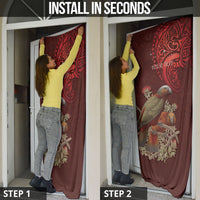 New Zealand Kaka Bird Personalised Door Cover Pohutukawa Matariki Maori Pattern
