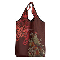 New Zealand Kaka Bird Personalised Grocery Bag Pohutukawa Matariki Maori Pattern