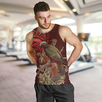 New Zealand Kaka Bird Personalised Men Tank Top Pohutukawa Matariki Maori Pattern