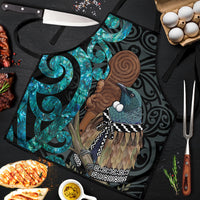 New Zealand Tui Bird Wahaika Apron Maori Weapon Paua Shell Koru Pattern