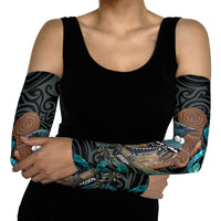 New Zealand Tui Bird Wahaika Arm Sleeves Maori Weapon Paua Shell Koru Pattern