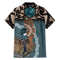 New Zealand Tui Bird Maripi Hawaiian Shirt Maori Weapon Kowhaiwhai Pattern
