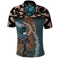 New Zealand Tui Bird Maripi Polo Shirt Maori Weapon Kowhaiwhai Pattern