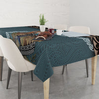 New Zealand Tui Bird Maripi Tablecloth Maori Weapon Kowhaiwhai Pattern