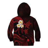 Personalised Niihau Hawaii Kid Hoodie Polynesian Tattoo and Pacific Plumeria Red Vibe LT9 - Polynesian Pride