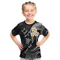 Personalised Niihau Hawaii Kid T Shirt Polynesian Tattoo and Pacific Plumeria White Vibe LT9 White - Polynesian Pride