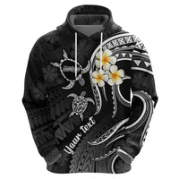 Custom Molokai Hawaii Hoodie Polynesian Tattoo and Pacific Plumeria White Vibe LT9 - Polynesian Pride