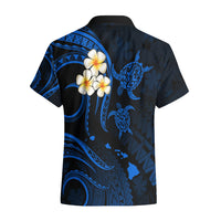 Personalised Lanai Hawaii Hawaiian Shirt Polynesian Tattoo and Pacific Plumeria Blue Vibe LT9 - Polynesian Pride