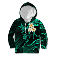 Personalised Lanai Hawaii Kid Hoodie Polynesian Tattoo and Pacific Plumeria Turquoise Vibe LT9 Hoodie Turquoise - Polynesian Pride