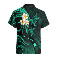 Personalised Kauai Hawaii Hawaiian Shirt Polynesian Tattoo and Pacific Plumeria Turquoise Vibe LT9 - Polynesian Pride