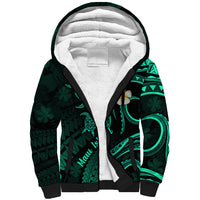 Hawaii Sherpa Hoodie Maui Islands Pacific Plumeria Turquoise Vibe LT9 Unisex Turquoise - Polynesian Pride