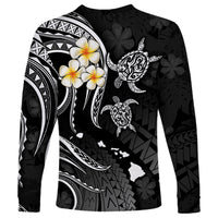 Personalised Maui Hawaii Long Sleeve Shirt Polynesian Tattoo and Pacific Plumeria White Vibe LT9 - Polynesian Pride