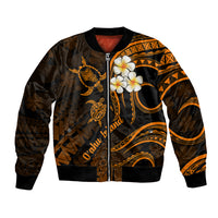 Hawaii Bomber Jacket Oahu Islands Pacific Plumeria Gold Vibe LT9 Unisex Gold - Polynesian Pride