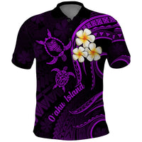 Hawaii Polo Shirt Oahu Islands Pacific Plumeria Purple Vibe LT9 Purple - Polynesian Pride