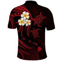 Hawaii Polo Shirt Oahu Islands Pacific Plumeria Red Vibe LT9 - Polynesian Pride