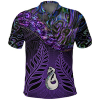 New Zealand Polo Shirt Maori Manaia Purple Paua Shell LT7