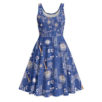 Marshall Islands Merry Christmas Midi Dress Pacific Patchwork Xmas Vibes - Polynesian Pride