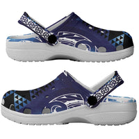 Matariki New Zealand Clogs Shoes NZ Niho Taniwha Maori New Year Blue Galaxy