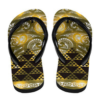 Matariki New Zealand Flip Flops NZ Niho Taniwha Maori New Year Yellow Galaxy