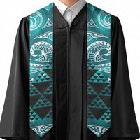 Matariki New Zealand Graduation Stole NZ Niho Taniwha Maori New Year Cyan Galaxy