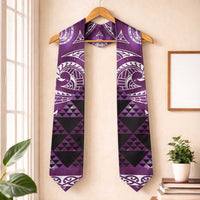 Matariki New Zealand Graduation Stole NZ Niho Taniwha Maori New Year Purple Galaxy LT14 One Size Purple - Polynesian Pride